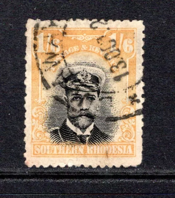 (626)     Southern Rhodesia KGV 1924-29 (Admiral) 1s.6d Black & Yellow SG11 Used