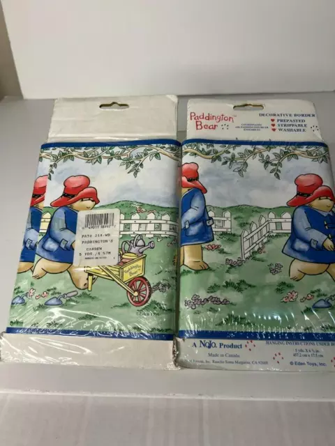 Paddington Bear Decorative Border - 1996 set of 2 - 5 yards x 6 7/8" long - NEW
