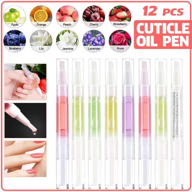 12 PCS Nail Cuticle Oil Pen Set Gel Nail Oil Care Treatment Manicure Repair Pen