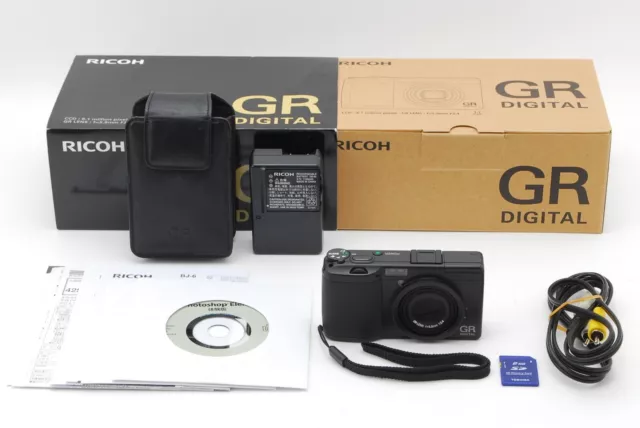 [MINT in Box] Ricoh GR Digital 8.1MP Black Compact Digital Camera Case SD JAPAN
