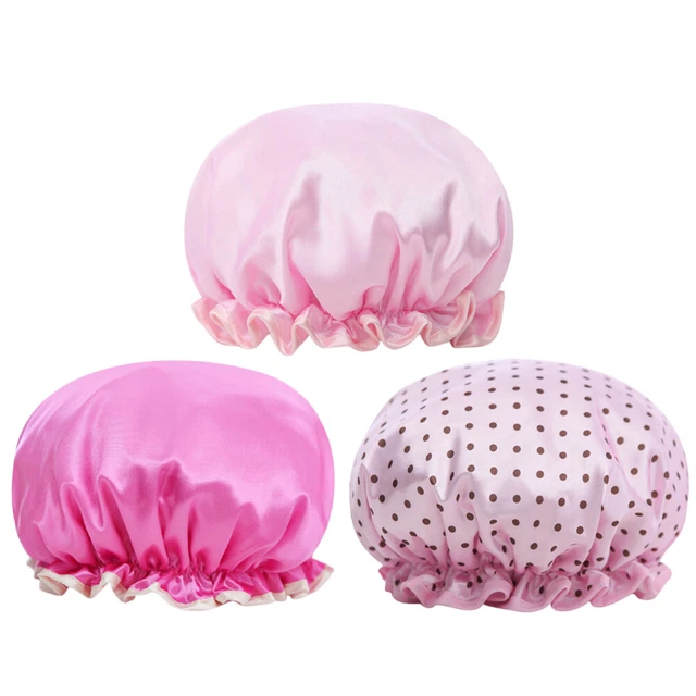 3 PIEZAS Gorro de ducha Gorras de baño Impermeable, Sombrero Transpirable