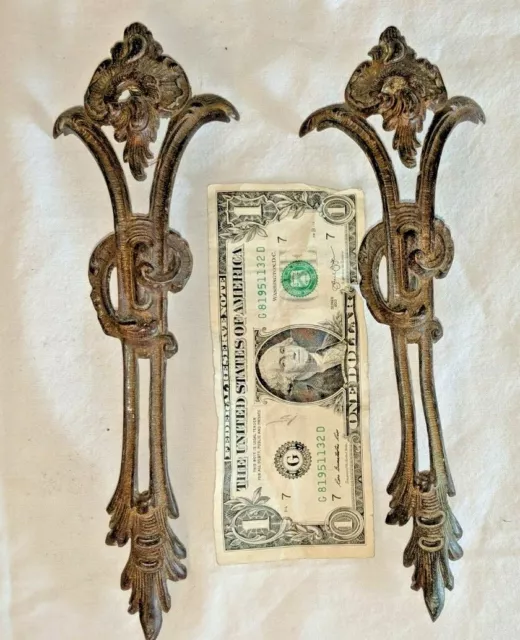 Vtg Antique Cast Brass Ornate Architectural Salvage Repurpose 9 3/4"