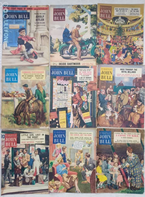 x 9 JOHN BULL Magazines 1952/1953 great covers