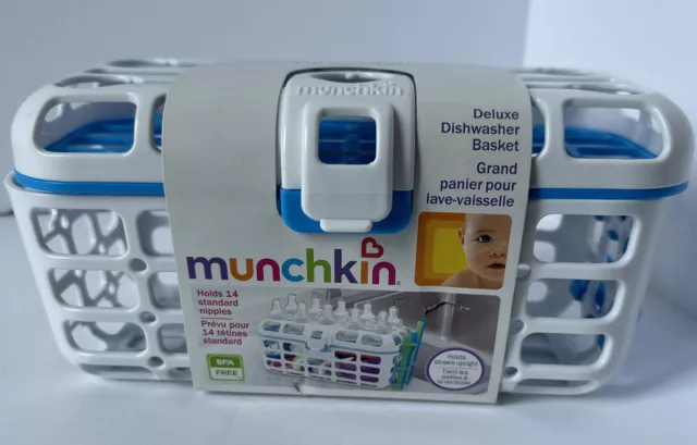 Munchkin Deluxe Dishwasher Basket  with detachable straw holder.