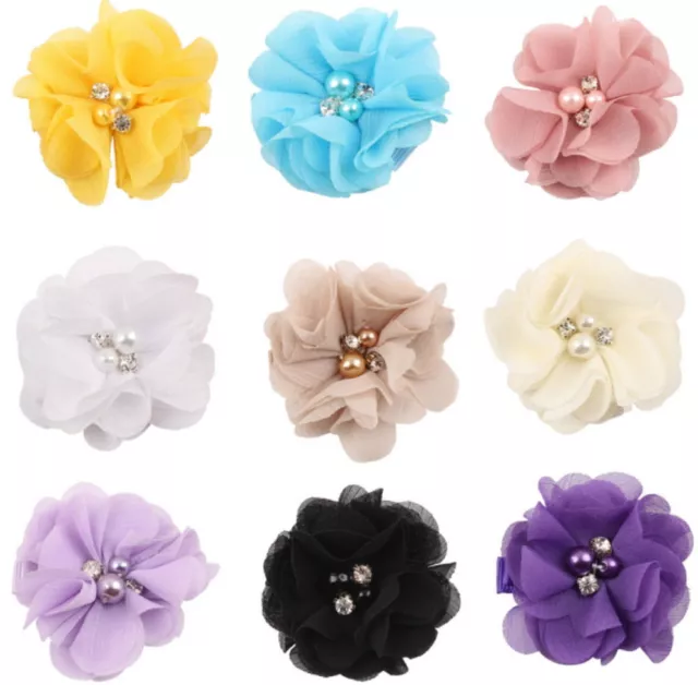 8-Piece Grosgrain Ribbon Hair Bows for Baby Girls - Boutique Alligator Clip Set 2