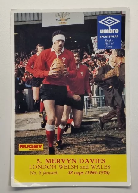 Rugby World Magazine Hall Of Fame - Mervyn Davies Wales Post Card