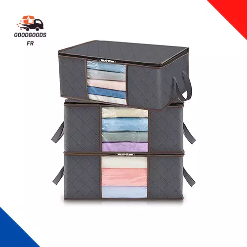 Lot De 3 Sac De Rangement Vetement 35L, Boîte De Rangement Sous Lit Pliable