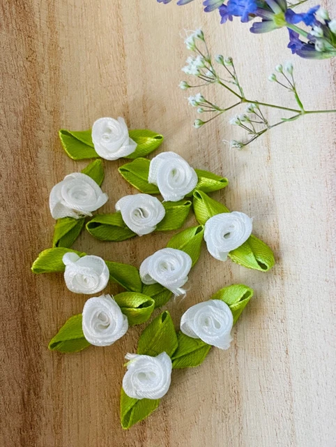 10 Diorröschen Satinröschen Streublüten Satinröschen Deko weiß 