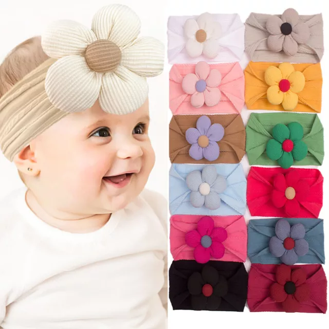 Fascia per capelli fiore nylon jacquard fascia per capelli fiore grande elastica fascia per capelli bambini copricapi