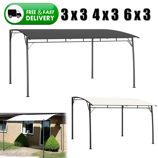 Gartenpavillon Pergola Pavillon Gartenzelt Überdachung Stahll  Anthrazit Creme