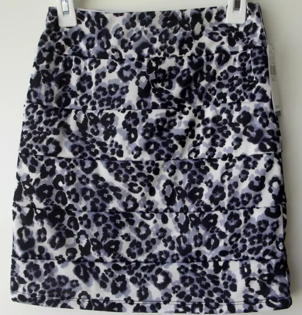BCX Girl White/Black Print Paneled Pencil Skirt Girls size Large NWT G82535