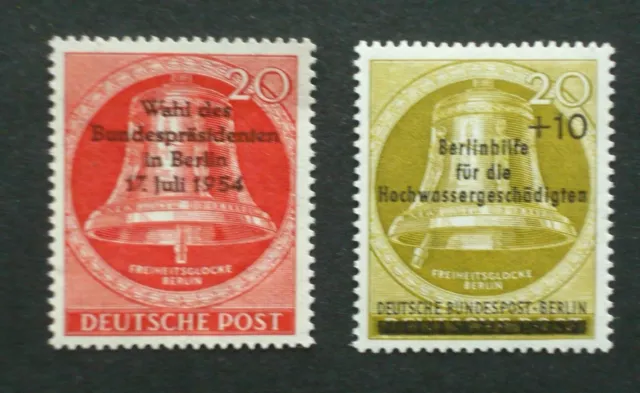 Berlin 1954, Glocken mit Sonderaufdruck Nr. 118 und 155, postfrisch **