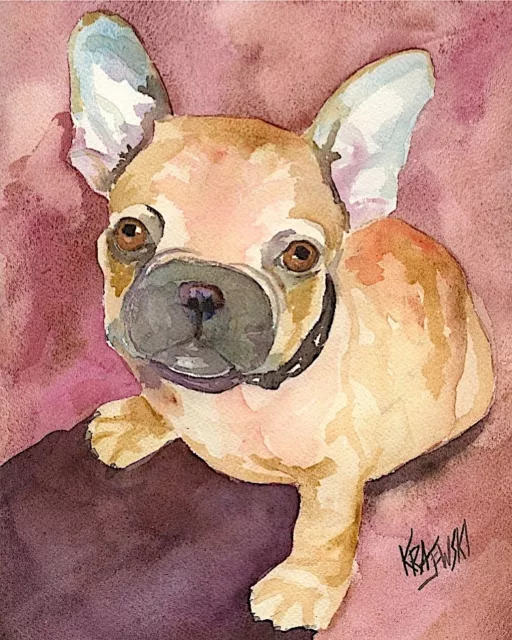 French Bulldog Art Print from Painting | Frenchie Gifts, Poster, Picture 8x10