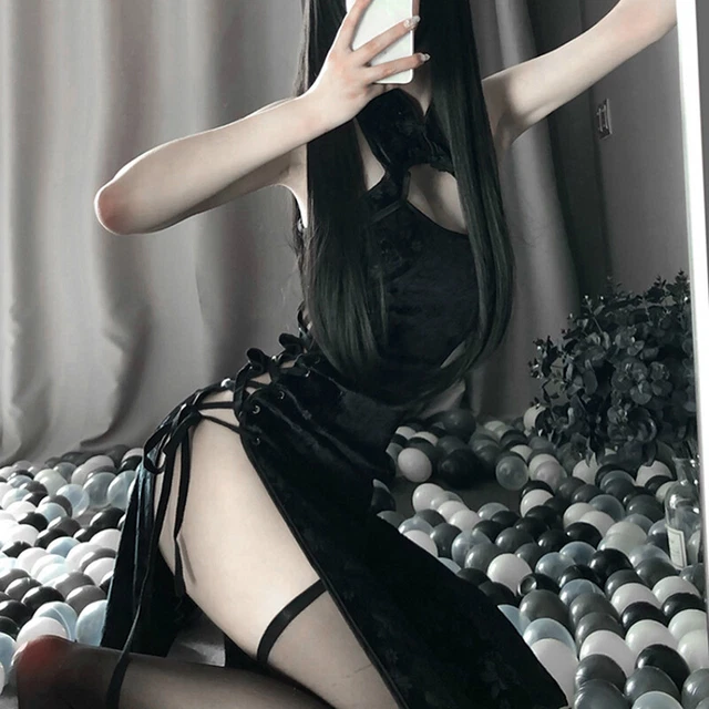 Costume da notte retrò Cheongsam alto cosplay aperto anime lingerie sexy uni.P2