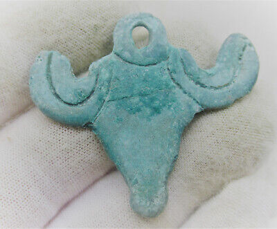 A7 Beautiful Ancient Near Eastern Bronze Ram Amulet Authentic Artefact