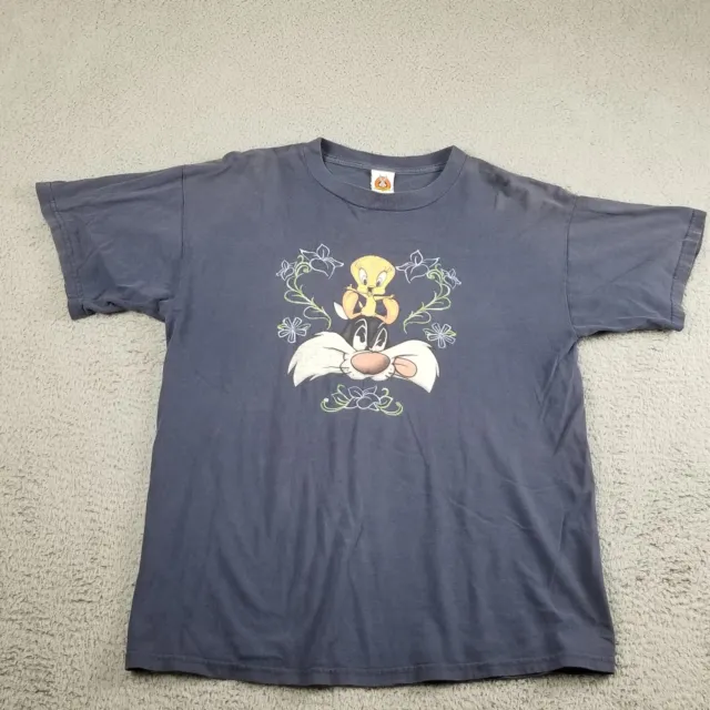 Vintage 90s Looney Tunes Tweety Bird And Sylvester T Shirt Men Large 1997