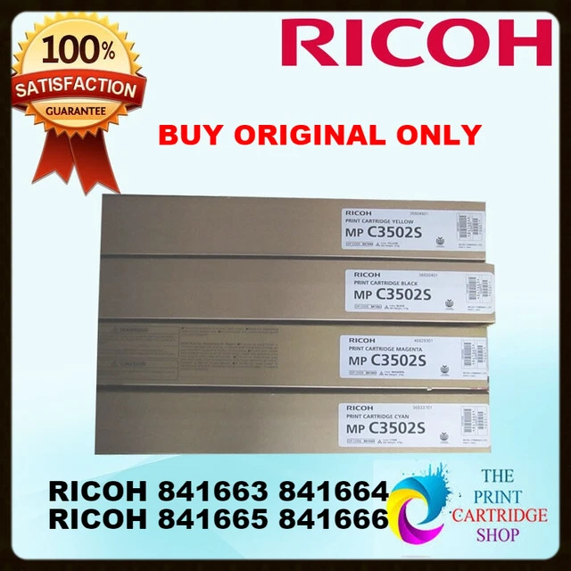 Ricoh Original Full Toner Set CMYK EDP CODE 841663 841666 841665 841666 MPC3502S