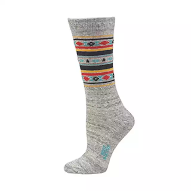 New! Women's Boot Doctor Grey AZTEC SOUTHWESTERN DESIGN CREW SOCKS Fits Size 6-9