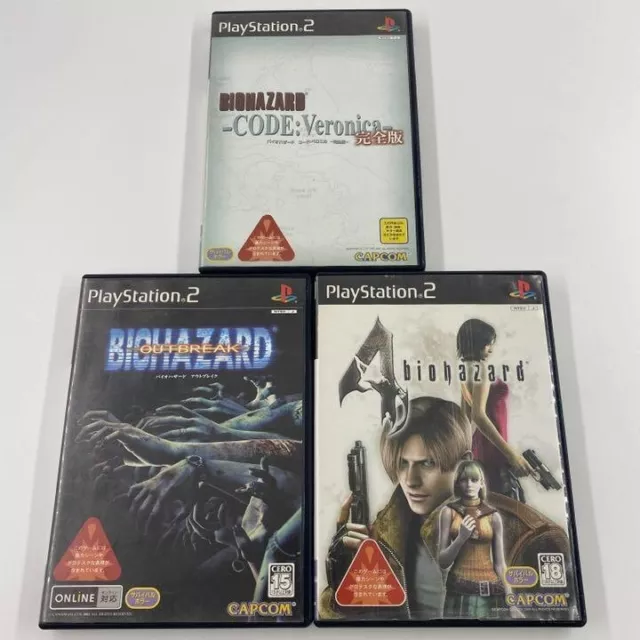 Biohazard Resident Evil 4 & Outbreak & Code: Veronica set Sony Playstation 2 PS2
