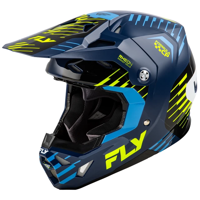 FLY RACING 2025 Formula CP Slice Adult Motocross Helmet (Navy/Hi-Viz ...