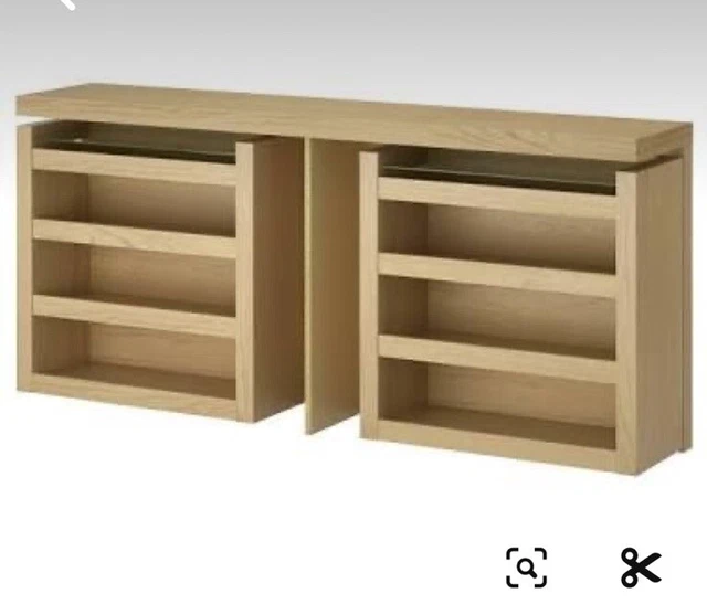 IKEA MALM 3PIECE headboard / bed shelf set birch veneer. King Size