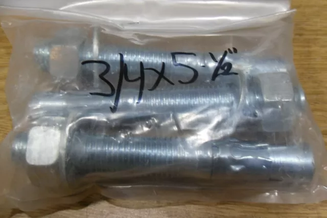 HIlti 3/4" x 5½" LT 3 pcs KB3 Plated Anchor