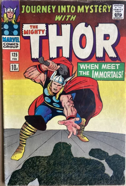 Journey Into Mystery With Thor #125 Feb 1966 Final Issue Thor V Hercules Pence