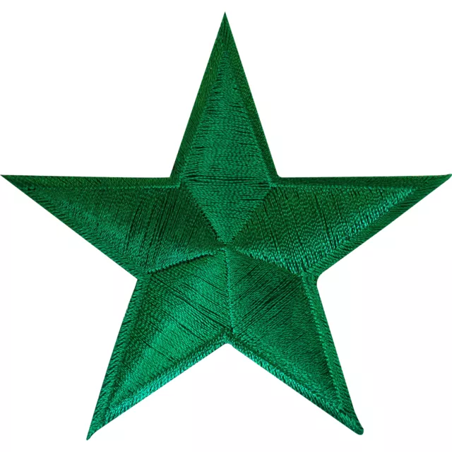 Green Star Iron On Embroidered Patch Sew On Badge Bag Clothes Crafts Applique