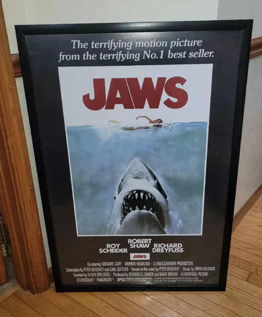 Framed JAWS 36"x24" Movie Poster