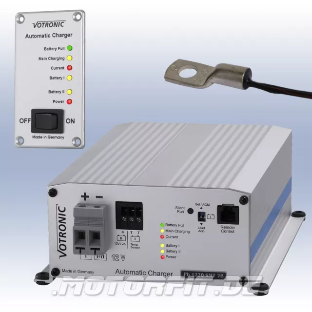 Votronic Pb 1220 SMT 2B - 12V/20A Batterie-Ladegerät + Tempfühler + Fernanzeige