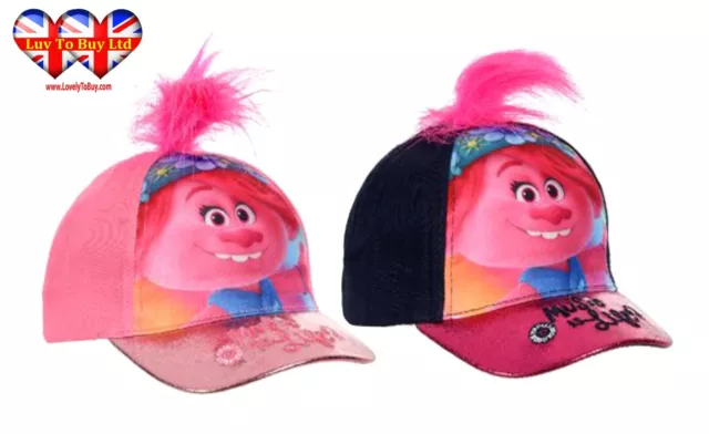 Trolls Kids Girls Cap Hat Baseball Cap Poppy Hairy,Adjustable,Official Licensed