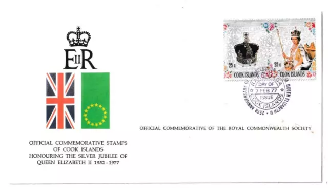 7/2/1977 Cook Islands FDC - Silver Jubilee of Queen Elizabeth II