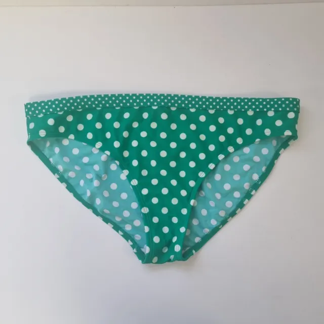 Boden Womens Bikini Bottoms - Green and White Dots, Size 14 UK [No Tags]