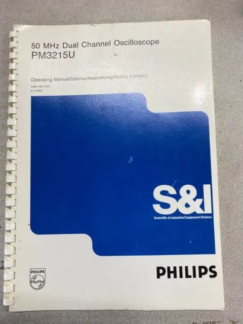 Philips PM3215U 50MHz Dual Channel Oscilloscope Service Manual