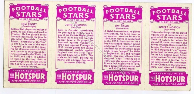(Gc3124) THOMSON (DC) - FUSSBALLSTARS (UNCUT) PRESTON NE - TOM FINNEY usw. 2