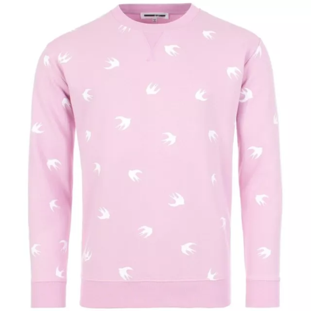 $355 MCQ Alexander Mcqueen Mini Swallow Pink Sweatshirt Size Medium limited rare