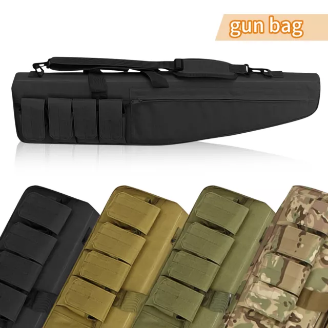 TACTICAL RIFLE CASE Gun Range Bag Shotgun Soft Backpack Molle Carry Bag ...