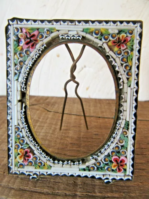 Lovely ! Authentic Antique Micro Mosaic Miniature Picture Frame