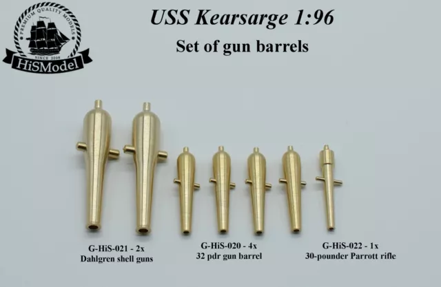 HiSModel Revell USS Kearsarge 1:96 - set of brass gun barrels