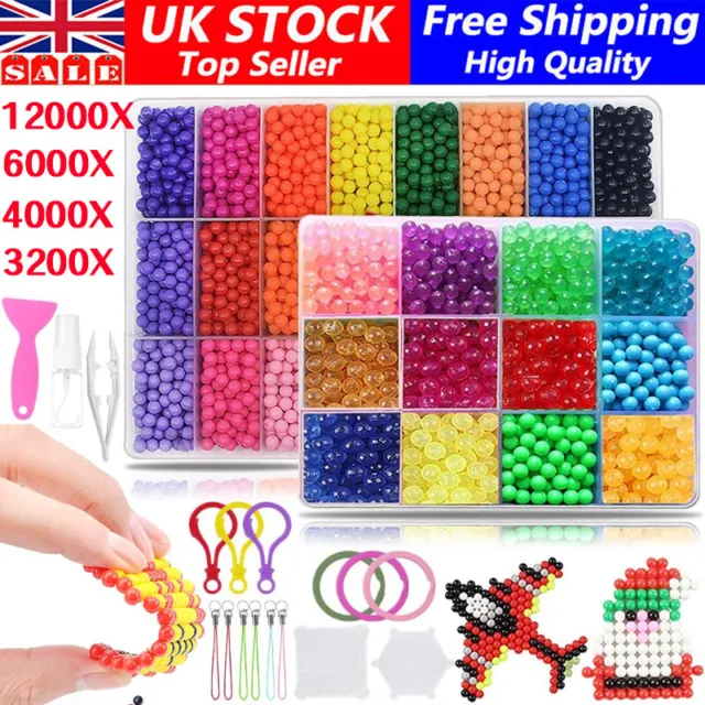 3000/6000 SUPER REFILL DIY Water Fuse Beads 24 SEPARATE Colour