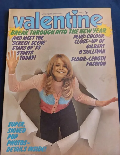 Vintage VALENTINE Magazine 6th JANUARY 1973 Gilbert Elton Jermaine Jackie PK22