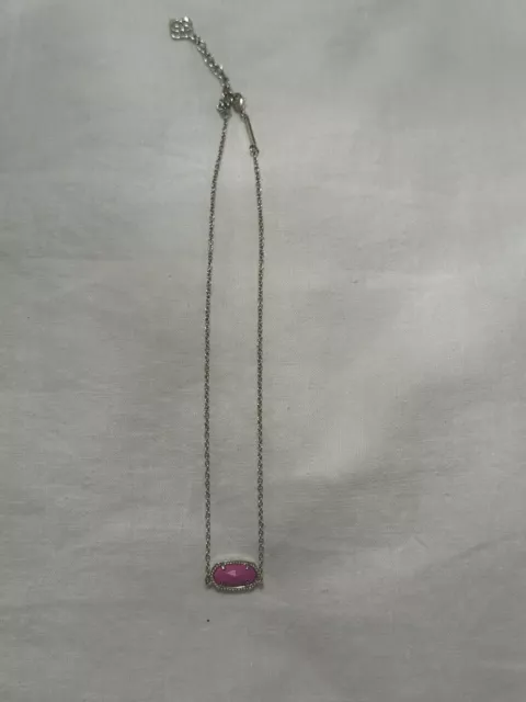 Kendra Scott Ever Magenta Pink Necklace Earring Gold Plated