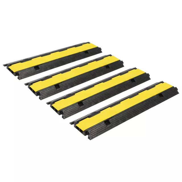 4Pcs Cable Protector Ramp 2Channel Rubber Electrical Wire Cover Ramp Guard 10T