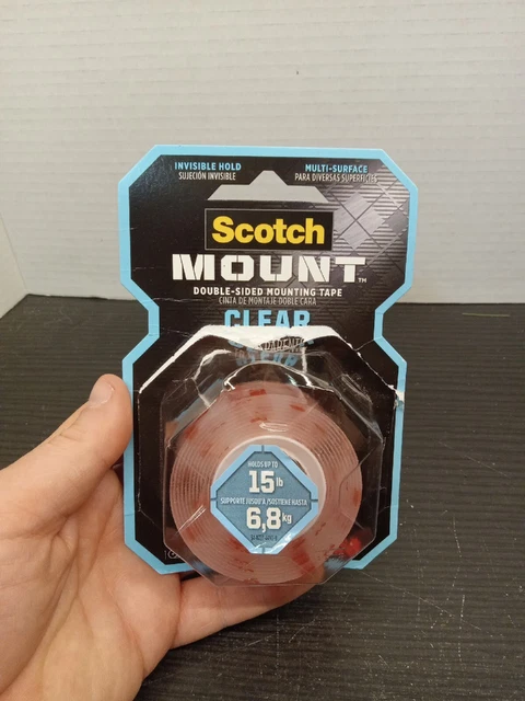 Cinta de montaje escocesa adhesiva de doble cara 1 x 60 pulgadas sujeción invisible, transparente