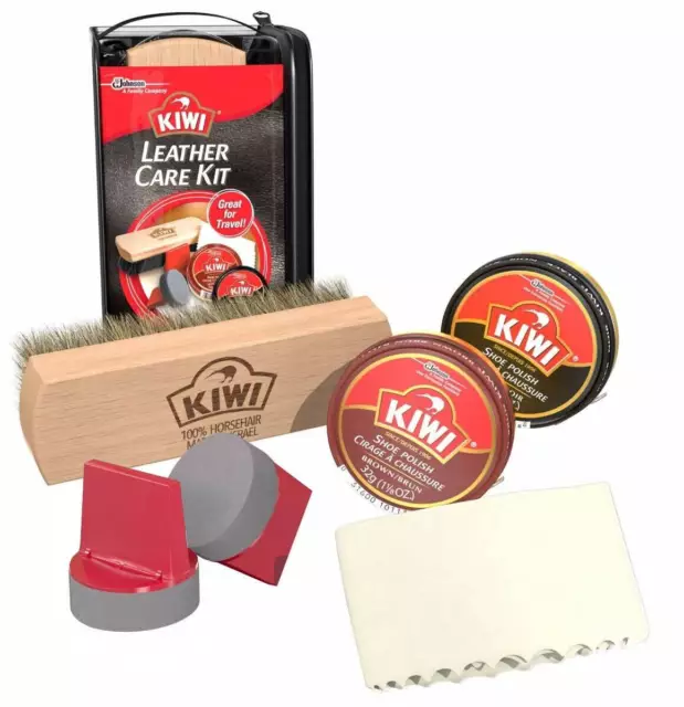 Kiwi Complete Leather Care Shoe Polish Travel Kit Black Brown - Pack of 1