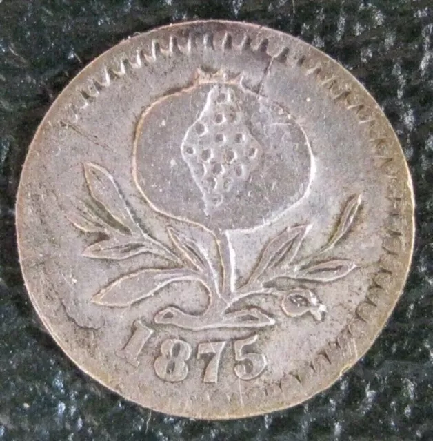 Colombia 2 1/2 Centavos 1875 Bogota, Silver coin, KM # 169, Rare Date