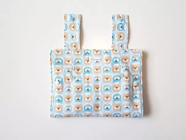 Travel Nappy Diaper Change Mat Wallet Pouch Carrier Bag - Blue Bears 2