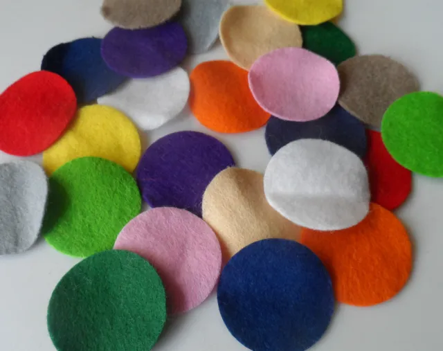 Multi coloured felt circles -  2cm -  QTY: 100 BULK pack.