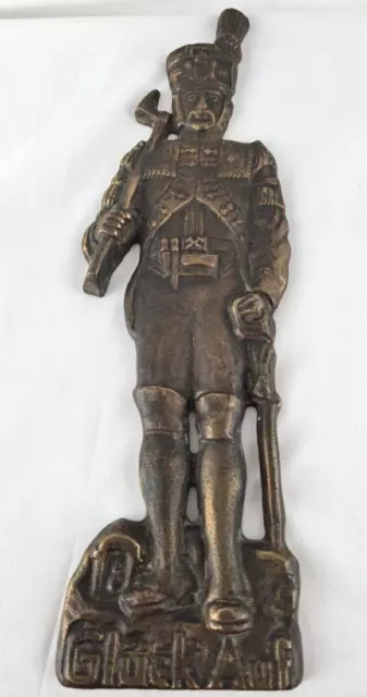 Vintage Bronze Figur Bergmann - Glück Auf - Relief Wandbild sehr Dekorativ