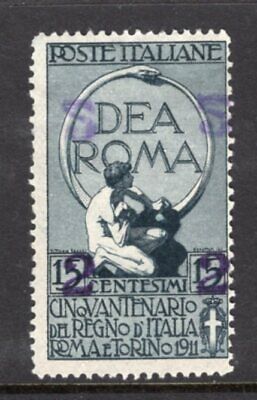 Italy 1913 Surcharge 2c on 15c Variety Double Overprint, One Inverted MNG